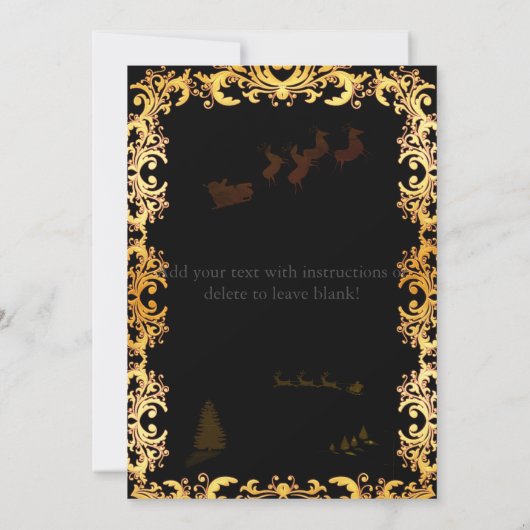 Eenvoudige uitnodiging voor een zwarte elegante ke (Achterkant)
