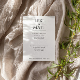 Eenvoudige uitnodiging voor een zwarte en witte mo