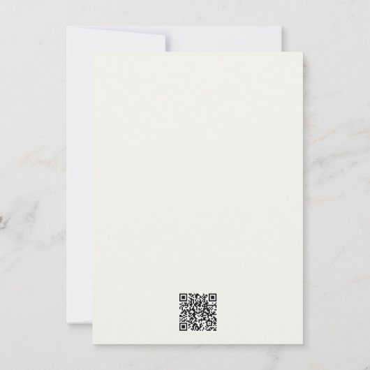 Eenvoudige uitnodiging voor eenvoudige bruiloft QR (Achterkant)
