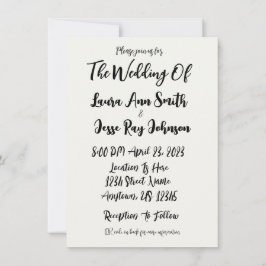 Eenvoudige uitnodiging voor eenvoudige bruiloft QR