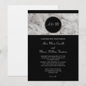 Eenvoudige uitnodiging voor Elegance Black en Whit (Voorkant / Achterkant)