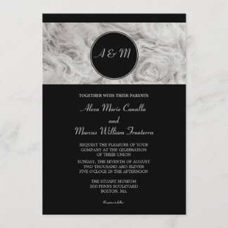 Eenvoudige uitnodiging voor Elegance Black en Whit