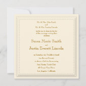 Eenvoudige uitnodiging voor Elegance Cream Square (Voorkant)