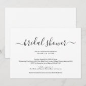 Eenvoudige uitnodiging voor Elegant Bridal Shower (Voorkant / Achterkant)