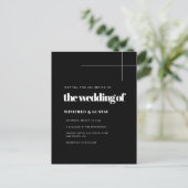 Eenvoudige uitnodiging voor elegant en chic bruilo (Staand voorkant)