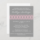 Eenvoudige uitnodiging voor Elegant Roze Lace Brid (Voorkant / Achterkant)