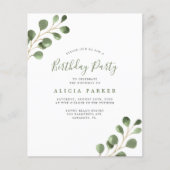 Eenvoudige uitnodiging voor eucalyptusverjaardagsf flyer (Voorkant)