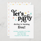 Eenvoudige uitnodiging voor feestdag (Voorkant / Achterkant)