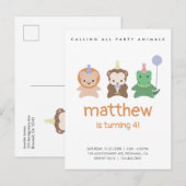 Eenvoudige uitnodiging voor feestdieren (Voorkant / Achterkant)