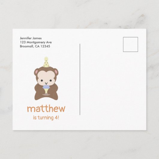 Eenvoudige uitnodiging voor feestdieren (Achterkant)