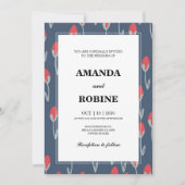 Eenvoudige uitnodiging voor Floral Wedding (Voorkant)