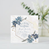 Eenvoudige uitnodiging voor Floral Wedding (Staand voorkant)