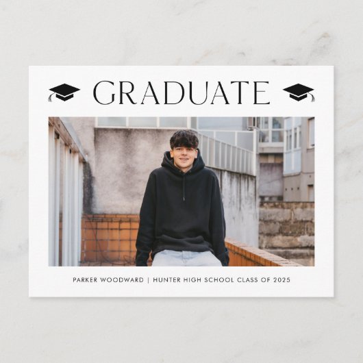 Eenvoudige uitnodiging voor foto-Afstuderen (Voorkant)