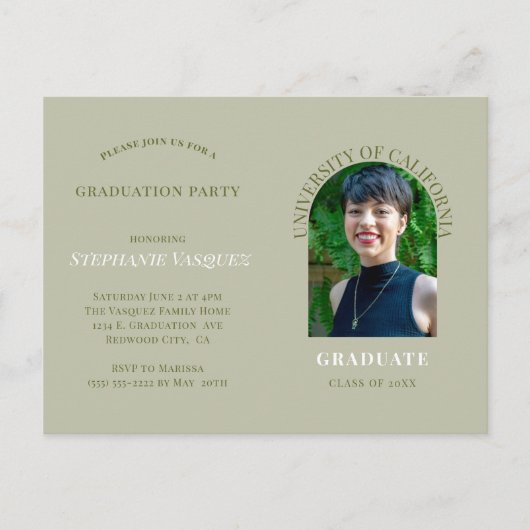 Eenvoudige uitnodiging voor fotostage-afstudeerfee (Voorkant)