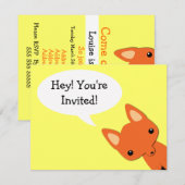 Eenvoudige uitnodiging voor geboorte van Fox beer (Voorkant / Achterkant)