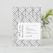 Eenvoudige uitnodiging voor geometrische weddensch (Staand voorkant)