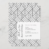 Eenvoudige uitnodiging voor geometrische weddensch (Voorkant / Achterkant)