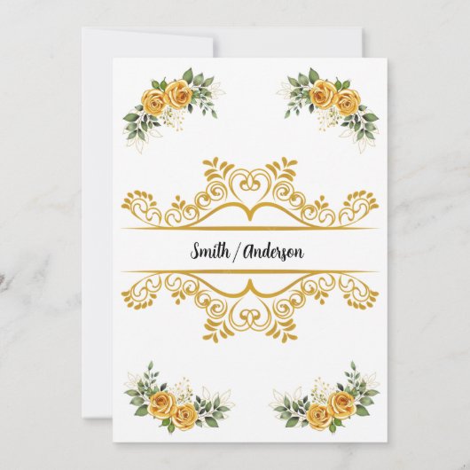 Eenvoudige uitnodiging voor Gold Wedding (Achterkant)