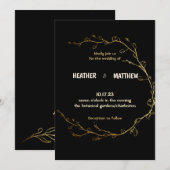 Eenvoudige uitnodiging voor Golden Wreath Wedding (Voorkant / Achterkant)