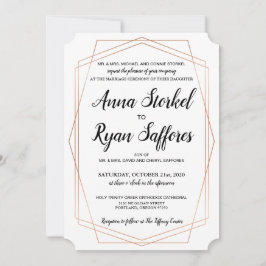 Eenvoudige uitnodiging voor gouden geometrische we