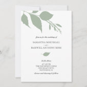 Eenvoudige uitnodiging voor groene bruiloft (Voorkant)