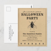 Eenvoudige uitnodiging voor Halloween Party (Voorkant / Achterkant)