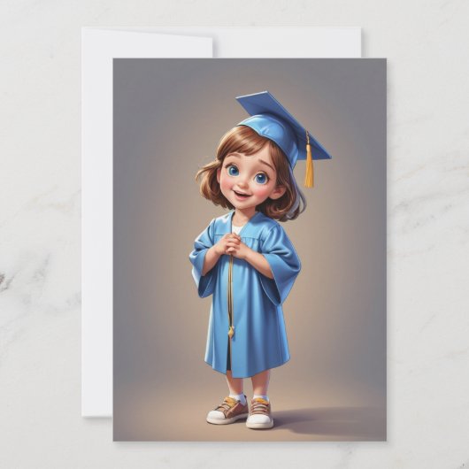Eenvoudige uitnodiging voor het afstuderen van de  (Voorkant)