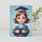 Eenvoudige uitnodiging voor het afstuderen van de (Staand voorkant)