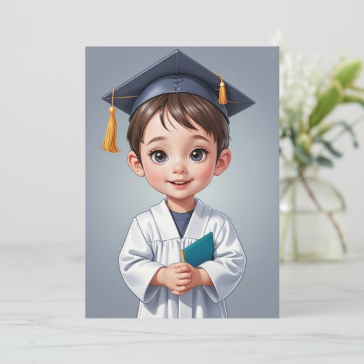 Eenvoudige uitnodiging voor het afstuderen van de (Staand voorkant)