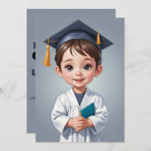 Eenvoudige uitnodiging voor het afstuderen van de  (Voorkant / Achterkant)