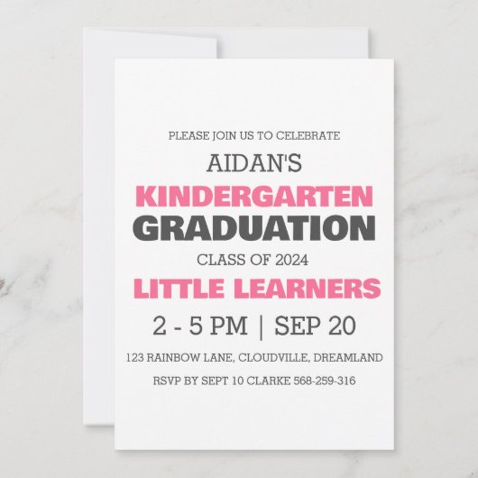 Eenvoudige uitnodiging voor het afstuderen van de (Achterkant)