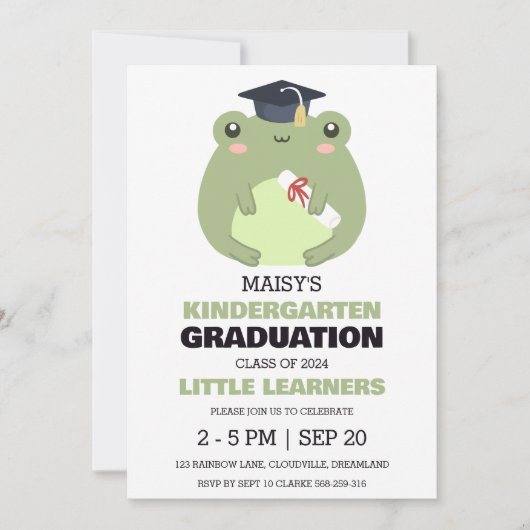 Eenvoudige uitnodiging voor het afstuderen van de  (Voorkant)