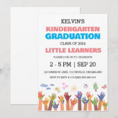 Eenvoudige uitnodiging voor het afstuderen van de  (Voorkant / Achterkant)