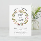 Eenvoudige uitnodiging voor het diner van Wreath W (Staand voorkant)