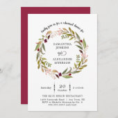 Eenvoudige uitnodiging voor het diner van Wreath W (Voorkant / Achterkant)