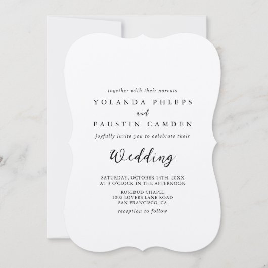 Eenvoudige uitnodiging voor het huwelijk van Class (Voorkant)