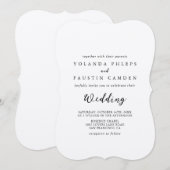 Eenvoudige uitnodiging voor het huwelijk van Class (Voorkant / Achterkant)