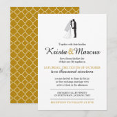 Eenvoudige uitnodiging voor het huwelijk van Silho (Voorkant / Achterkant)