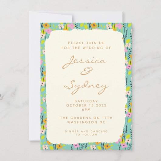 Eenvoudige uitnodiging voor het huwelijk van tuin (Voorkant)