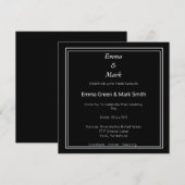 Eenvoudige uitnodiging voor het huwelijksplein op  (Voorkant / Achterkant)