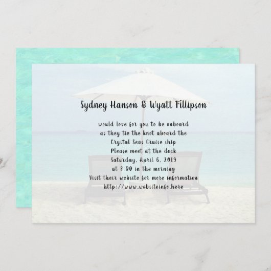 Eenvoudige uitnodiging voor het sturen van een wed (Voorkant / Achterkant)