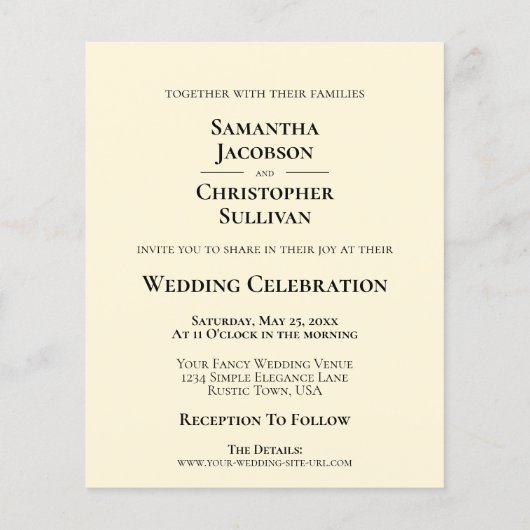 Eenvoudige uitnodiging voor het uitnodigen van een (Achterkant)