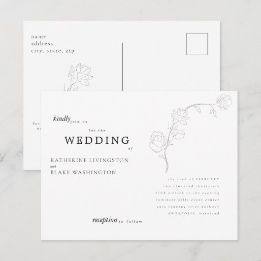 Eenvoudige uitnodiging voor het uitzenden van Brie (Voorkant / Achterkant)