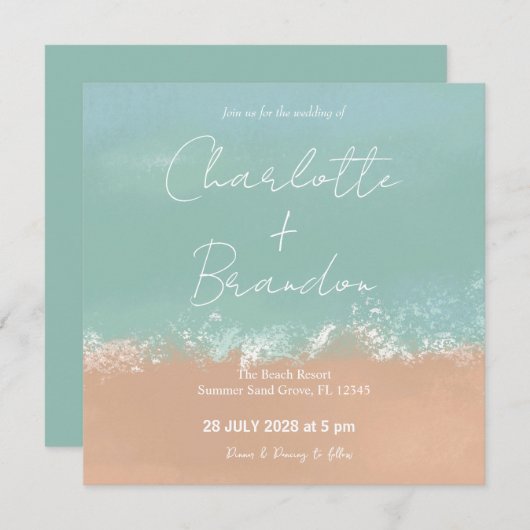 Eenvoudige uitnodiging voor het uitzenden van een  (Voorkant / Achterkant)