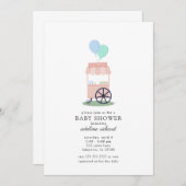 Eenvoudige uitnodiging voor Ice Cream Cart-Baby sh (Voorkant / Achterkant)
