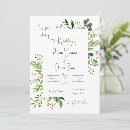 Eenvoudige uitnodiging voor Ierse brute bruiloft (Staand voorkant)