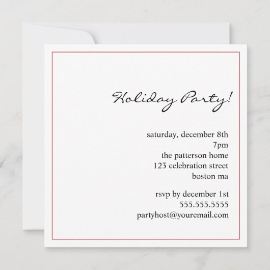 Eenvoudige uitnodiging voor kerstboomverlichting (Achterkant)