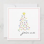 Eenvoudige uitnodiging voor kerstboomverlichting (Voorkant)