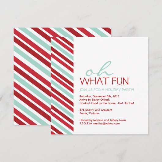 Eenvoudige  uitnodiging voor kerstfeestdagen (Voorkant / Achterkant)