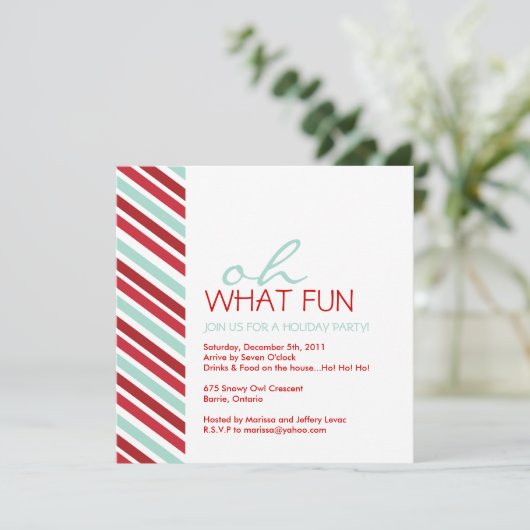 Eenvoudige  uitnodiging voor kerstfeestdagen (Staand voorkant)